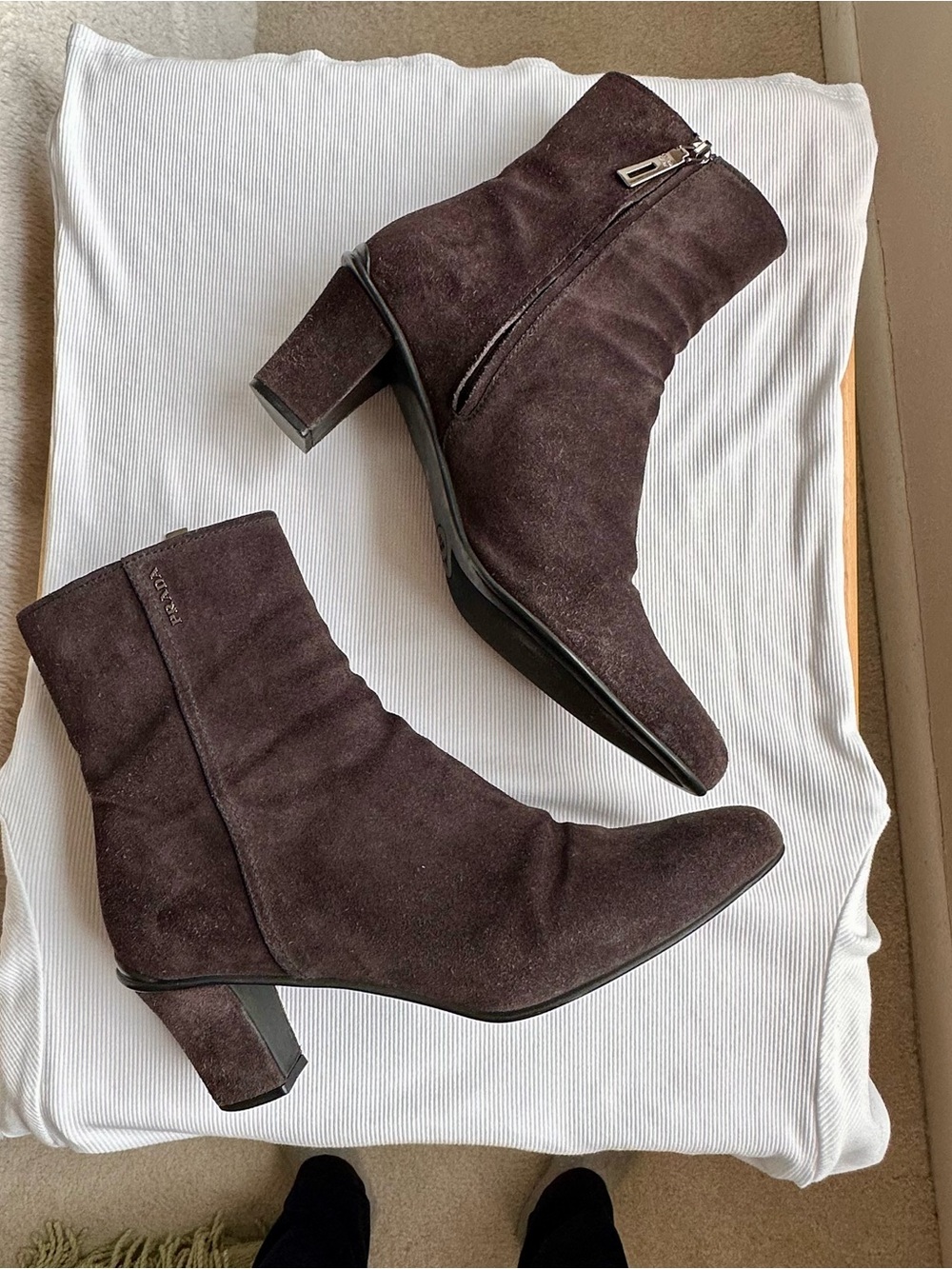 Prada brown Suede Ankle Boots - Block Heel size 38